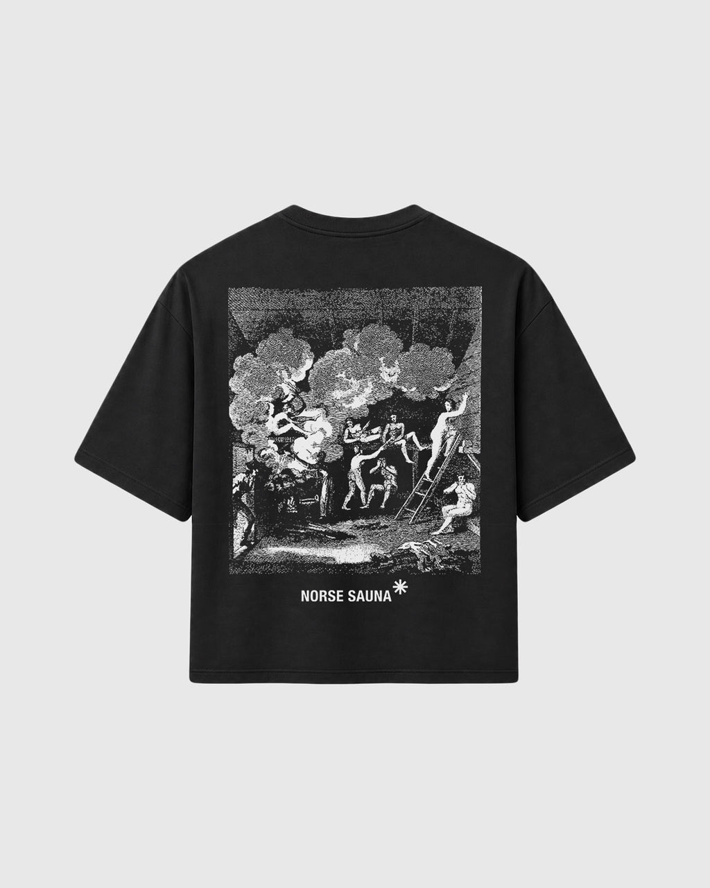 Norse Sauna Bain Finlandais Cotton Box Fit Tee, Black